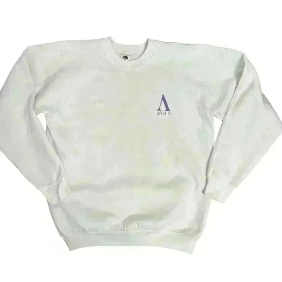 Fruit of the Loom Vintage White Avon Sweatshirt Size Extra Large XL - Picture 7 of 7